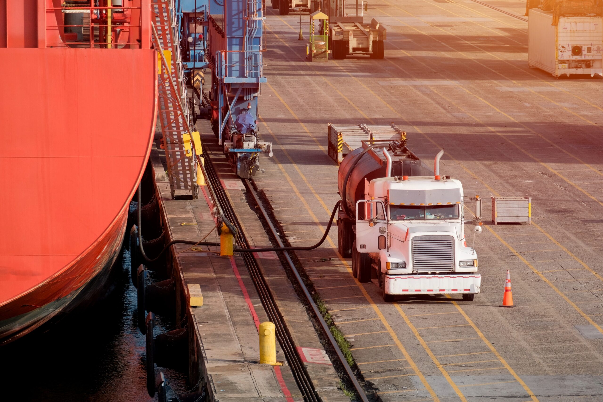 Freight Ship being filled with fuel